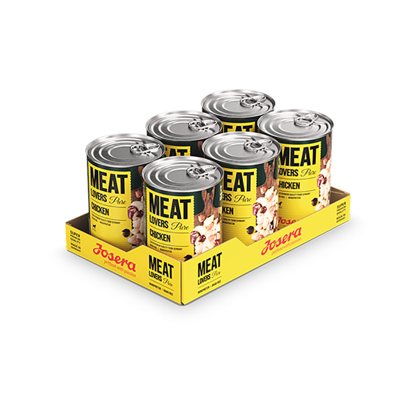 Josera_Meatlovers_Pure_Chicken_6x800g Josera Meat Lovers mokra hrana za pse. Ukusna i sočna monoproteinska konzerva za pse Super Premium kvalitete.